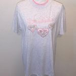 Vintage embroidered Grandma hearts short sleeve shirt Gray Size L Photo 0