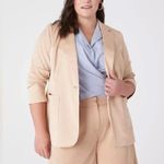 Lane Bryant Tan Ginger Root Silky Chino Boyfriend Blazer Jacket Plus Size 20 Photo 7