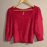 Free People  3/4 length sleeve “Moonbeam Pullover” fuzzy top size Small Photo 2