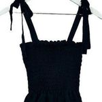 Black Scrunch Crop Tank Top Size Small Photo 0