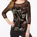 INC I.N.C. Petite Illusion-Yoke Top, size pp Photo 0