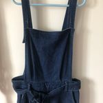 Gap Straight Leg Denim Overalls Jumpsuit With Bow Wrap  Photo 1