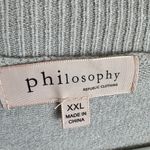 Philosophy Cream Stretchy Tight Knit V-Neck Shorter Fit Pullover Sweater Sz XXL Photo 3