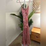 For Love & Lemons  Raya Pink Velvet Rosette Rose‎ Floral Maxi Dress Size M Photo 8