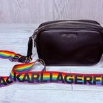 Karl Lagerfeld  Cross Body Shoulder Bag Black With Rainbow Pride Strap bag purse Photo 0