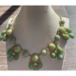 Vintage Multi Strand Women’s Necklace Green Round Boho Estate Gold Tone Necklace Photo 6