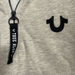 True Religion Women’s Buddha Sweatshirt Oatmeal Half Zip Studded Long Sleeve M Photo 5