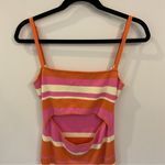 Mable Orange Pink Striped Cut Photo 4