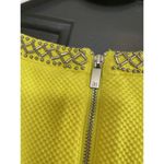 Peter Nygard NWT  Petite Beaded Neck Yellow Lined Dress Sleeveless Zipper Size 12 Photo 4