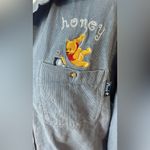 Disney Vtg 90s  Winnie The Pooh Eeyore Blue Corduroy Button Up Shirt "Honey" Photo 4
