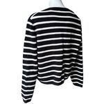 J.Crew Emilie Sweater Lady Jacket in Black Ivory Stripe Knit Cardigan, Sz XL Photo 7