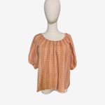 Madewell  Peasant Puff Sleeve Boho Floral Stripe Top 100% Cotton Women’s M Photo 5