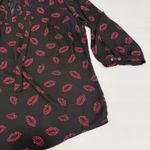 Torrid  Black Lips Georgette Bow Tie Neck Pullover Blouse Size 2X Photo 8