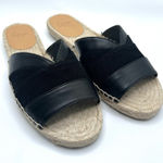 Castaner Castañer Pasi flat leather espadrille sandals Minimalist slides in black  Sz 5 Photo 0