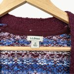 L.L.Bean 100% Cotton Ragg Sweater Open Cardigan | Sz Medium | Fair Isle Maroon Photo 2