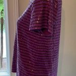 J.Crew •• Boxy Sequin Top, NWT, Magenta/Navy, Medium Photo 4