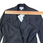 Evereve  Alexa Black Linen Double-Breasted Blazer Photo 4