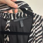 White House | Black Market WHBM Abstract Zebra Black and Ecru High Low Maxi Dress - Size 8 Photo 4