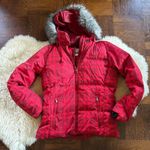 Columbia  Women's Checkered Red Puffer Jacket plaid removable hood down coat Photo 0