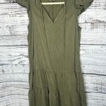 Knox Rose  Olive Green Chambray Ruffle Layered Dress Med Photo 0