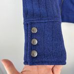 REI Womens Fleece Jacket Size Small Full Zip Snap Mock High Collar Blue Sweater Photo 5