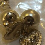 Christian Dior Dior Tribales Earrings Gold-Finish Metal with White Resin Pearls & Red Crystals Photo 5