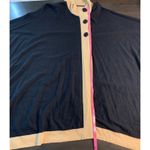 JONES NEW YORK SIGNATURE Black Tan Buttons Poncho Cape One Size Sophisticated Photo 8