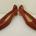 Anthropologie Soludos Juliette Pumps Stacked Heel Suede Round Toe Rust Orange 11 Photo 2