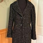 Talbots Double Button Black Pea Coat with Textured Wool Blend size 10. Photo 0