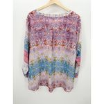 Valerie Stevens Floral V Neck Sheer Lightweight Blouse Women Size 2X Boho Photo 1