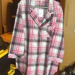 Victoria's Secret NIP Pink White Gray Black Plaid Flannel Sleepshirt Size XL Photo 0