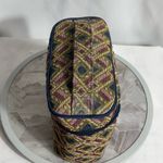 Vintage Tapestry Geometric Cosmetic Travel Bag 9x6x6 Made in Philippines Purple Photo 3