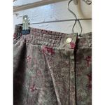 Vintage 80s Authentic Imports leather green red paisley A line maxi skirt medium Brown Photo 6