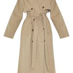 Pretty Little Thing Pretty Little Things Khaki Belted Double Breasted Trench Coat US 6 Photo 4
