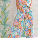 J. McLaughlin  Rebekka Floral Print Wide Leg‎ Jumpsuit Size XL Tropical NWT Photo 0