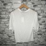 Sanctuary EUC White Henley Short Sleeve Button-Up Shirt NWT Size Medium Photo 2