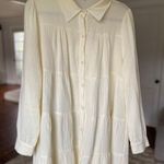 Cloud Ten Cotton Mini Dress Cover Up Cream Button Down Resort Vaca Yacht Travel Photo 0