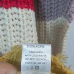 Dress Up  Bright Multicolor Stripe Over Sized Distressed Knit Sweater Size S Photo 5