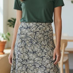 cupio Small Butterfly Print A-Line Skirt Stretch Fit & Flare Photo 0