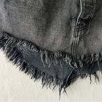 One Teaspoon  Black 4040 Raw Hem Button Fly Micro Mini Skirt Denim Size 24 Photo 3