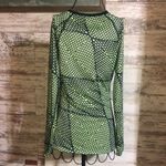 Nike  pro fitted long sleeve shirt geographic print green black and gray small​​ Photo 3