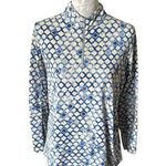 Ibkul Womens Long Sleeve Athletic Golf Shirt Top Sun Protection Blue Size Large Photo 0