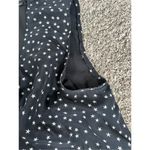 Madewell  100% Silk Star Print Gold Button V Neck Lined Sleeveless Dress Black M Photo 8