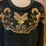 Vtg 90s dressy beaded & sequined sweater Black Size L Photo 3