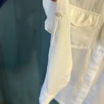 Sam Edelman White Button Down Blouse w/Zipper Shoulder Detail | Size Small Photo 3