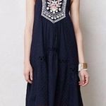Anthropologie Anthropology Mauve Navy Embroidered, Mirror Bead Accented "TISA" Dress SIZE 2 Photo 8