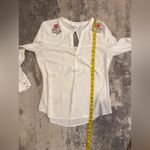 Candie's  White Blouse with Red Floral Embroidery Photo 5