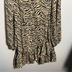 Banana Republic Zebra print boho dress long sleeve ruffle bottom Photo 9