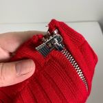 Urban Outfitters  red mini‎ skirt front zipper rib knit large Photo 3