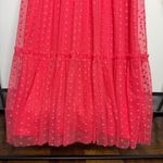 FLAWED Tuckernuck Poppy Pink Tulle Giselle Gown Floral Embroidered size L Large Photo 4